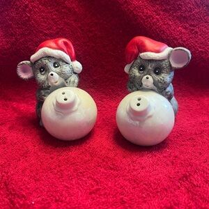Vintage Collectible House Of Lloyd Mice Salt & Pepper Shakers 1986 Christmas